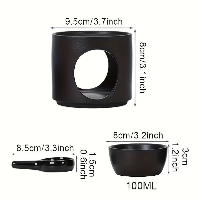 Ceramic Wax Melt Burner Black